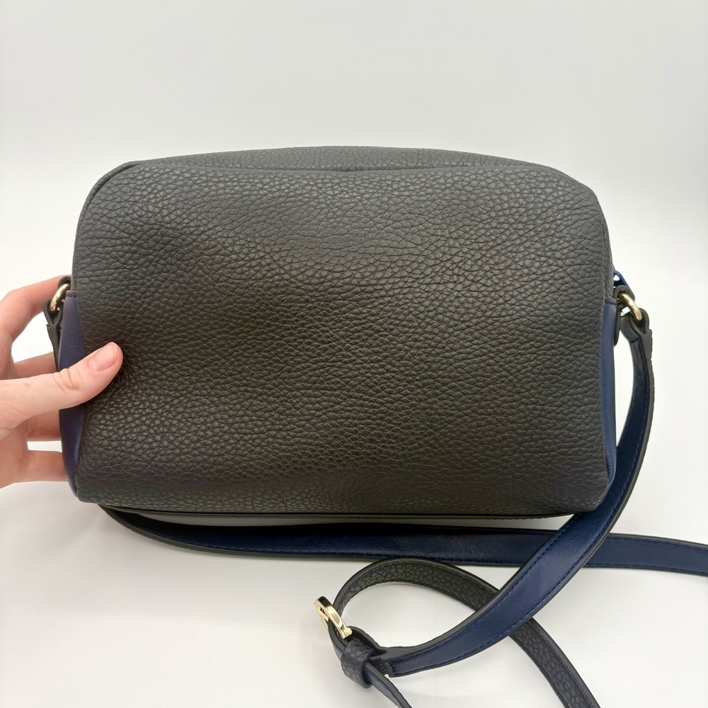 TOUS Bear Crossbody Bag Purse Camera Bag Black Blue Designer Pebbled Travel Trip - Picture 5 of 13